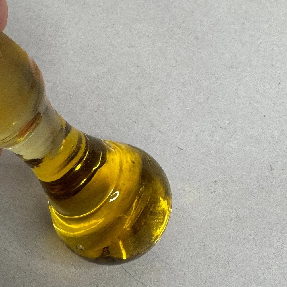 Vintage Amber Yellow Blown Glass Bottle Stopper Replacement Round Top 2.5 Inch